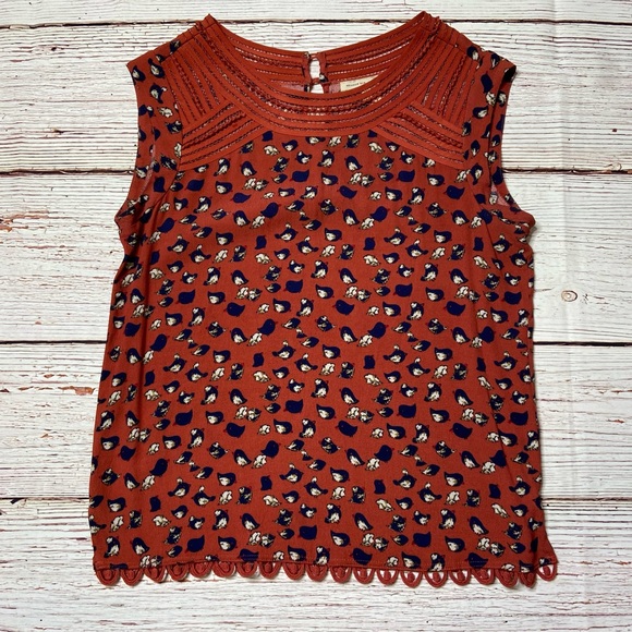 Anthropologie Meadow Rue Sanna Bird Print Top Sz S - Picture 3 of 16